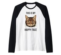 This Is My Happy Face, divertente amante dei gatti Maglia con Maniche Raglan