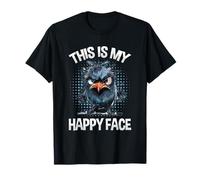This Is My Happy Face Uccello Genervt Divertente Maglietta