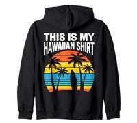 This Is My Hawaiian Shirt Retro Sunset Palms Tavola da Surf Felpa con Cappuccio