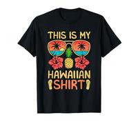 This-Is My Hawaiian Summer Retro Design Fiori Tropicali Maglietta