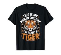 This Is My Human Costume I’m Really A Tiger Funny Maglietta