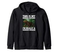 This Is My Human Costume I'm A Komodo Dragon Halloween Facile Felpa con Cappuccio