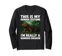 This Is My Human Costume I'm A Komodo Dragon Halloween Facile Maglia a Manica