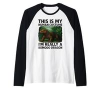 This Is My Human Costume I'm A Komodo Dragon Halloween Facile Maglia con Maniche Raglan