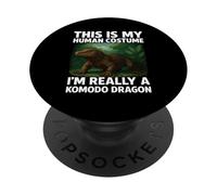 This Is My Human Costume I'm A Komodo Dragon Halloween Facile PopSockets PopGrip Adesivo