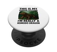 This Is My Human Costume I'm A Komodo Dragon Halloween Facile PopSockets PopGrip Adesivo
