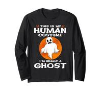 This Is My Human Costume I'm Really A Ghost Halloween Maglia a Manica