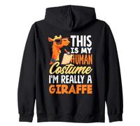This Is My Human Costume Im Really A Giraffe Divertente Halloween Felpa con Cappuccio