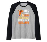This Is My Human Costume Im Really A Giraffe Divertente Halloween Maglia con Maniche Raglan