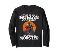 This Is My Human Costume I'm Really A Monster Halloween Maglia a Manica