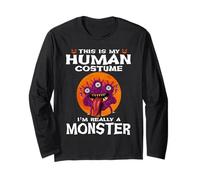 This Is My Human Costume I'm Really A Monster Halloween Maglia a Manica