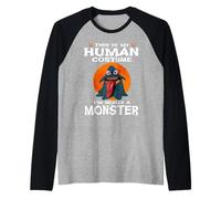 This Is My Human Costume I'm Really A Monster Halloween Maglia con Maniche Raglan