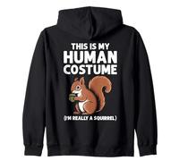 This Is My Human Costume I'm Really A Squirrel Halloween Felpa con Cappuccio