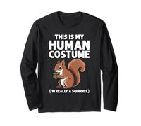 This Is My Human Costume I'm Really A Squirrel Halloween Maglia a Manica