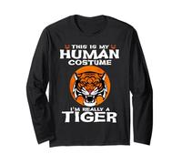 This Is My Human Costume I'm Really A Tiger Halloween Maglia a Manica