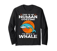 This Is My Human Costume I'm Really A Whale Halloween Maglia a Manica