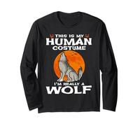 This Is My Human Costume I'm Really A Wolf Halloween Maglia a Manica