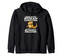 This Is My Human Costume Pogona Rettile Drago Barbuto Felpa con Cappuccio