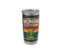 This is my human costume retrò verde alieno segno della pace UFO Bicchiere termico in acciaio inox doppia parete