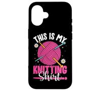 This Is My Knitting Shirt Yarn Fun Custodia per iPhone 16