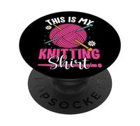 This Is My Knitting Shirt Yarn Fun PopSockets PopGrip Adesivo