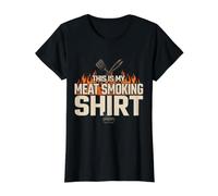 This Is My Meat Smoking BBQ Pitmaster Funny Maglietta con Stampa Grafica Economica, Donna, Nero, L