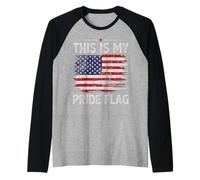 This Is My Pride Flag USA Americano 4 luglio Patriottico Maglia con Maniche Raglan