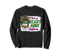 This Is My Scary Aunt Messy Bun Skull Halloween Costume Felpa