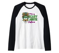 This Is My Scary Auntie Costume Skull Leopard Halloween Maglia con Maniche Raglan