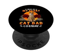 This Is My Scary Cat Dad Costume Halloween Tabby Cat PopSockets PopGrip Adesivo