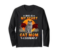 This Is My Scary Cat Mom Costume Halloween British Shorthair Maglia a Manica