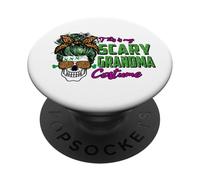 This Is My Scary Grandma Costume Skull Leopard Halloween PopSockets PopGrip Adesivo