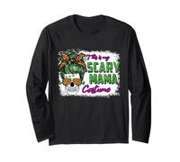 This Is My Scary Mama Costume Halloween Skull Leopard Maglia a Manica