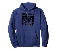 This Is My Work From Home T-Shirt Black Cat Telecommuter Felpa con Cappuccio