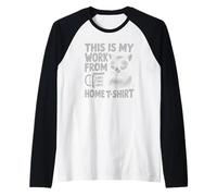 This Is My Work From Home Telecommuter Funny Cat Coffee love Maglia con Maniche Raglan