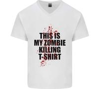 This Is My Zombie Uccisione Halloween Uomo Scollo A V Cotone T-Shirt