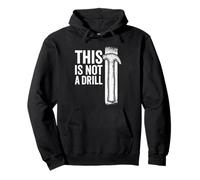 This Is Not A Drill Funny Hammer White Retro Vintage Humor Felpa con Cappuccio