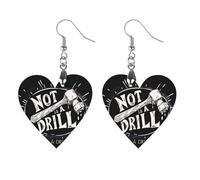 This is not a drill novità donna orecchini pendenti moda stampato legno orecchini pendenti gioielli, Star, Legno, Nessuna pietra preziosa