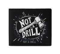 This is Not A Drill Novità Portafoglio Bifold Divertente Borsetta Tasca Frontale Titolare Soldi Clip con ID Slot per Carte di Credito per Uomo Donna 11,4 x 10,2 cm