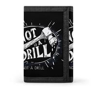 This is Not A Drill Stampato Tri-fold Portafogli Tasca Frontale Porta Soldi Clip con ID Slot per Carte di Credito per Uomo Donna, Stile:, Taglia unica