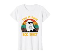 This Is Some Boo Sheet Funny Ghost Occhiali da Sole Halloween Bambini Maglietta con Stampa Grafica Economica, Donna, Bianco, L