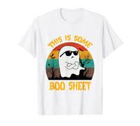 This Is Some Boo Sheet Funny Ghost Occhiali da Sole Halloween Bambini Maglietta con Stampa Grafica Economica, Uomo, Bianco, S