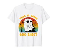 This Is Some Boo Sheet Halloween Ghost Groovy Uomini Donne Bambini Maglietta con Stampa Grafica Economica, Uomo, Bianco, L