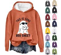 This Is Some Boo Sheet Halloween Hoodies Donne Divertente Fantasma Felpe Plus Size Costumi di Halloween Top Manica Lunga Pullover Trendy Abiti Festival Abiti Vestiti, Marina Militare, XXXXL