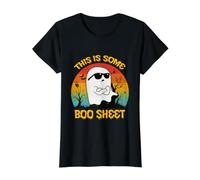 This is Some Boo Sheet Retro Cute Ghost Occhiali da Sole Halloween Maglietta con Stampa Grafica Economica, Donna, Nero, L