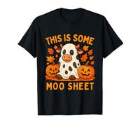 This Is Some Moo Foglio Mucca Fantasma Halloween Zucca Maglietta