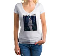This is The Skin of a Killer Bella Darkness Inspired Twilight Camicia Donna con Scollo a V Bianco Size L
