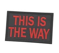 This Is The Way 2x3.25 Black and Red Morale Tactical Military Fastener Patch