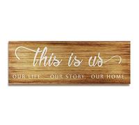 This is Us - Targa da parete in legno con scritta in lingua tedesca "Inspiration", in stile rustico, per soggiorno, camera da letto, ingresso, cucina, colore: marrone