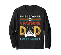 This Is What A Pawsome Dad Look Likes Boston Terrier Dog Dad Maglia a Manica